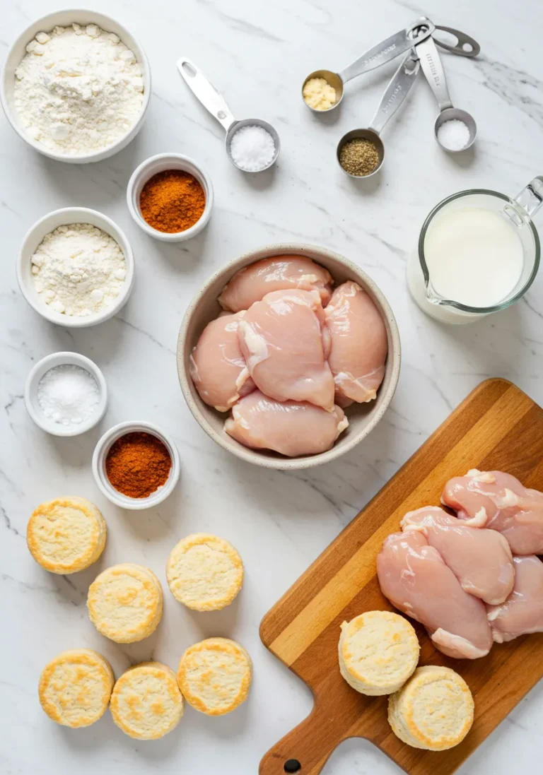 Organized Overhead View of Raw Ingredients for Chicken Minis