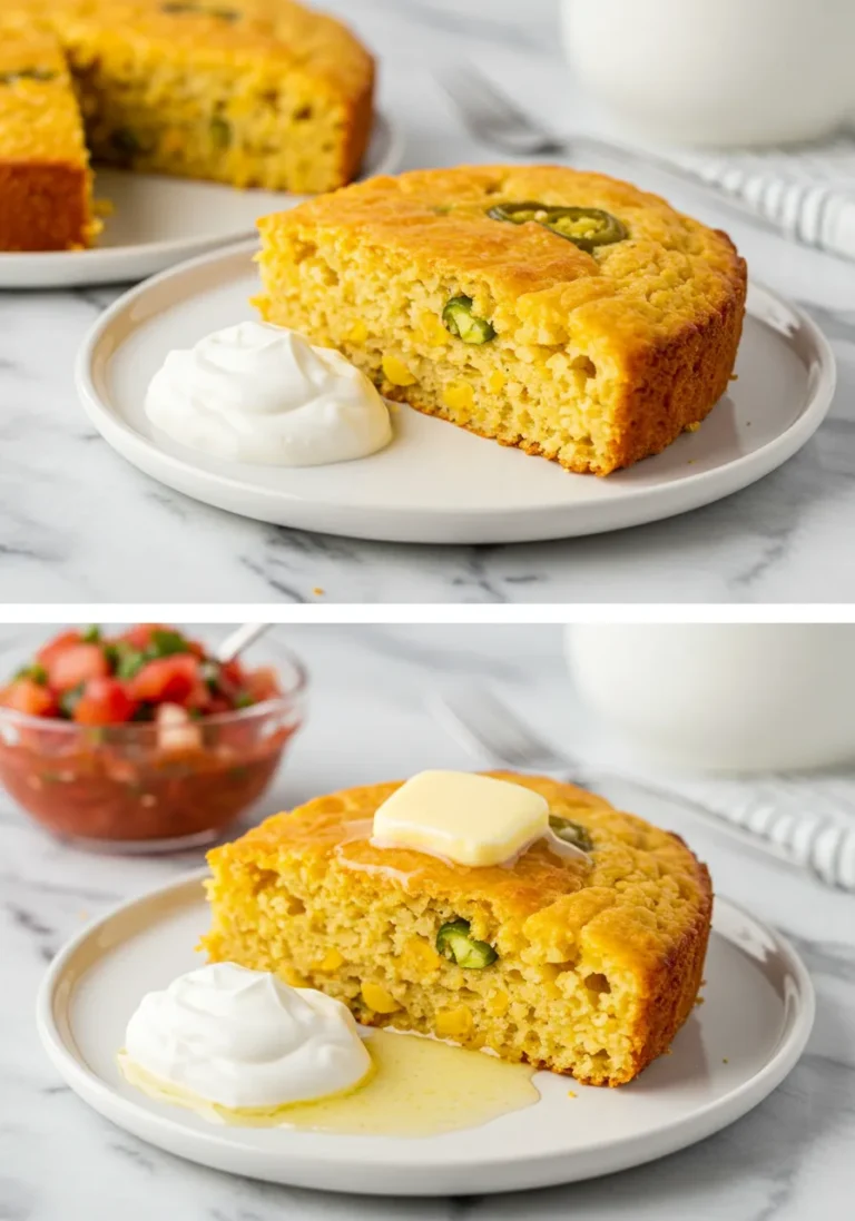 Two visual serving suggestions for Jiffy Mexican Cornbread