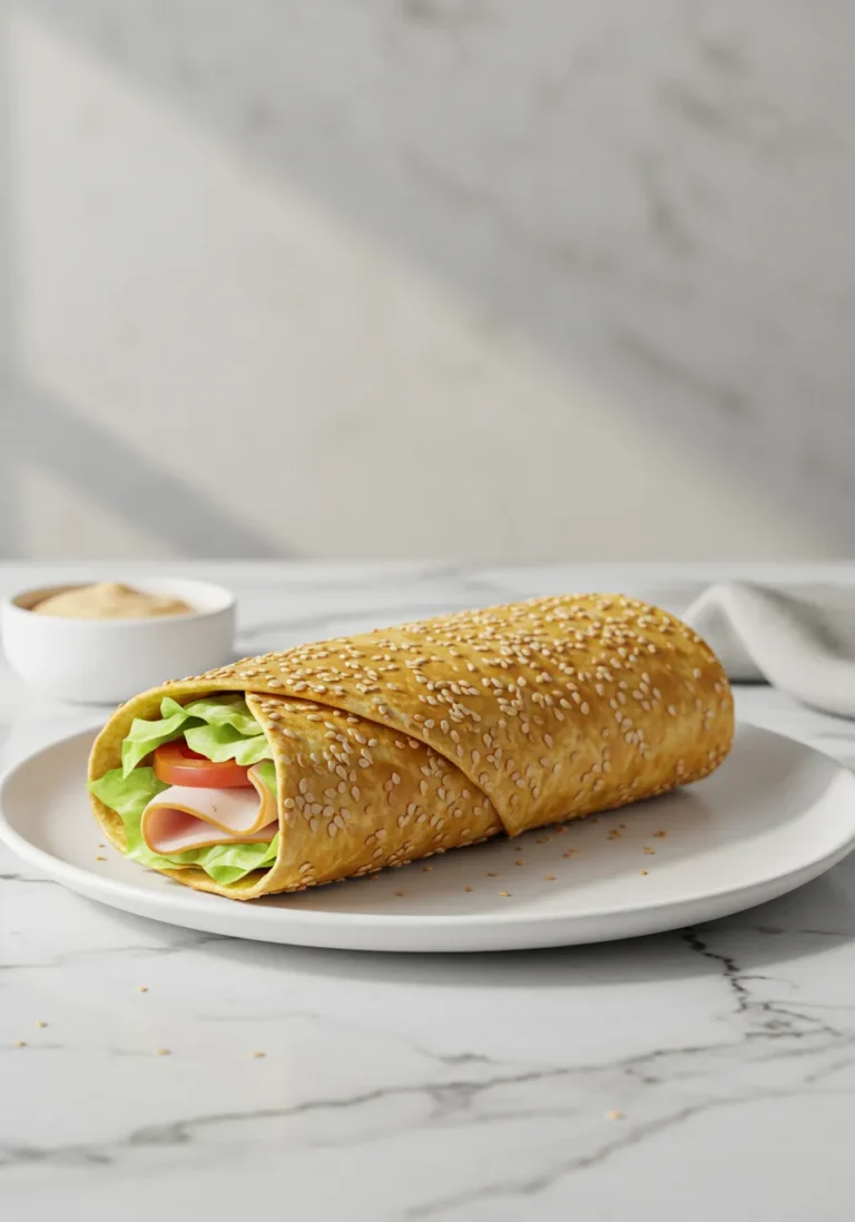 Eye-level view of a Big Mac Wrap on a plate