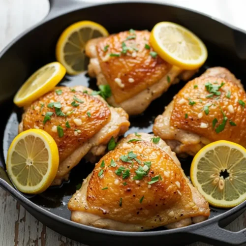 Zesty Lemon Garlic Chicken Thighs – A Flavor-Packed Meal!