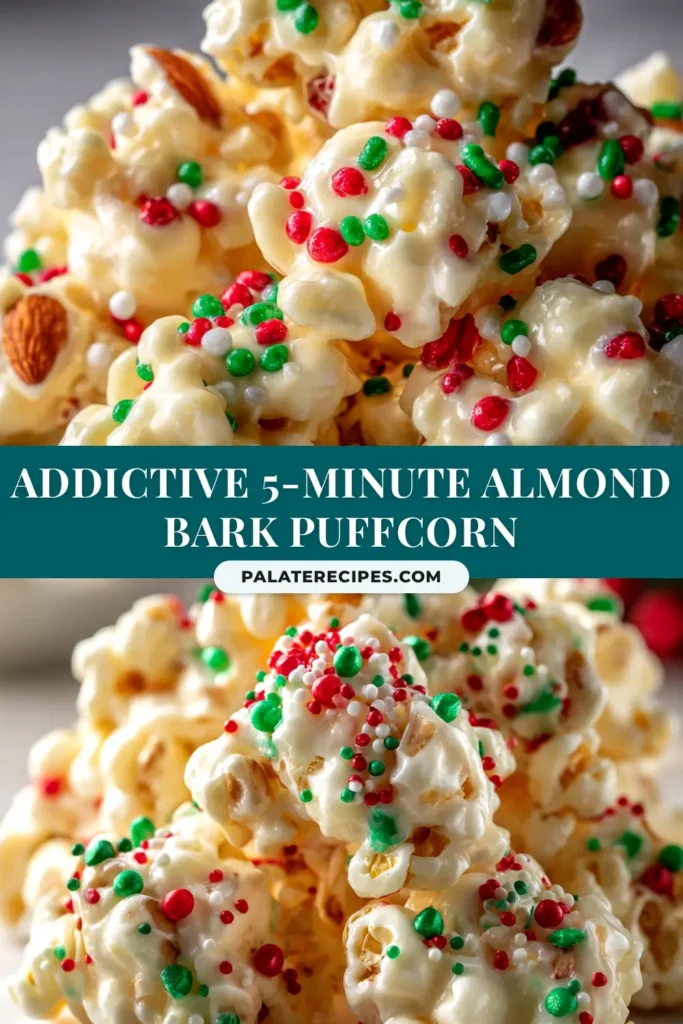 Almond Bark Puffcorn Crack (The Easiest 3-Ingredient Snack!) 4 A large bowl filled with Almond Bark Puffcorn Crack, an easy no-bake snack with white chocolate and colorful sprinkles.