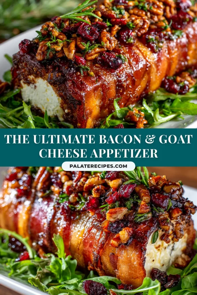 A delicious platter of bacon wrapped goat cheese appetizers, drizzled with honey and garnished with fresh thyme. The ultimate easy and elegant party food.