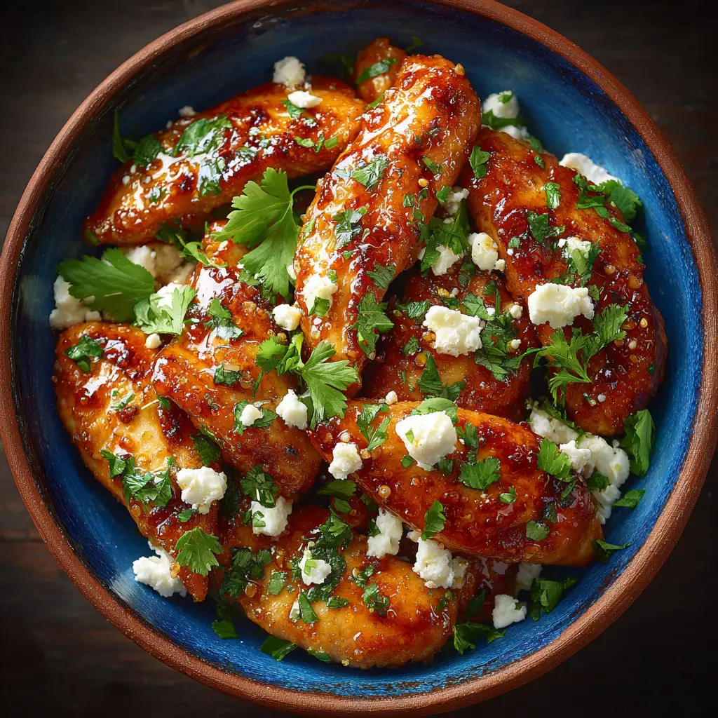 Hot Honey Feta Chicken (The Ultimate Weeknight Dinner) 2 The one-pan hot honey chicken and feta fresh out of the oven, with the sauce bubbling and the chicken perfectly cooked.