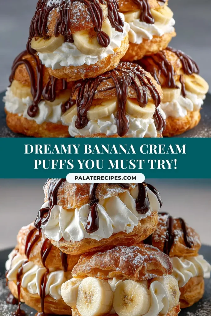 Banana Cream Puffs: The Ultimate Guide to Perfect Puffs 4 A beautiful platter of homemade banana cream puffs, filled with creamy banana pastry cream and dusted with powdered sugar.