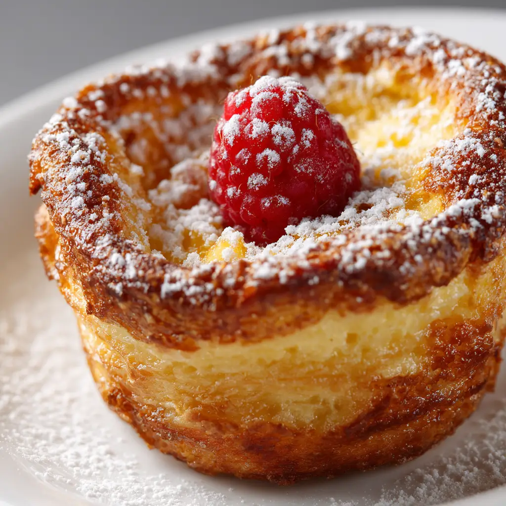 A stack of three cinnamon French toast bites, with powdered sugar dusted on top, ready for a brunch platter.