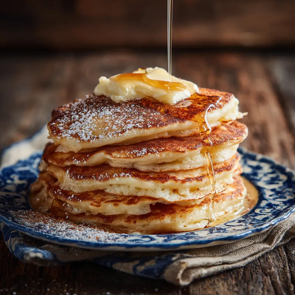 Vanilla Cinnamon Buttermilk Pancakes: The Fluffiest Recipe 2 A chef flipping a golden-brown vanilla cinnamon pancake on a hot griddle.