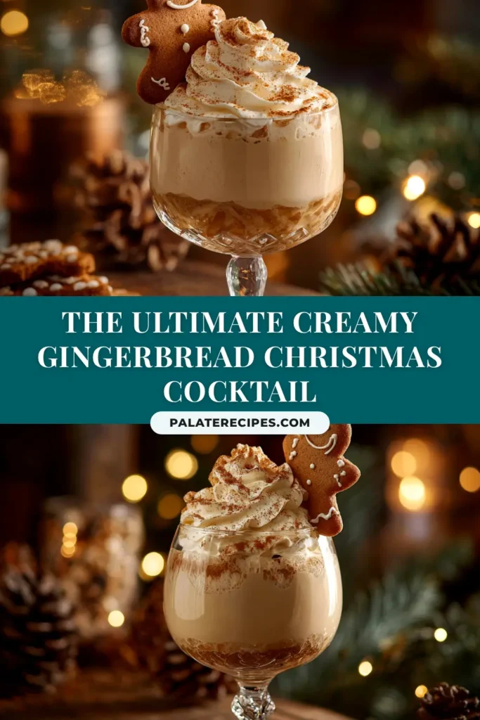 A festive Gingerbread Cocktail in a glass garnished with a cinnamon stick, representing the perfect holiday drink recipe.