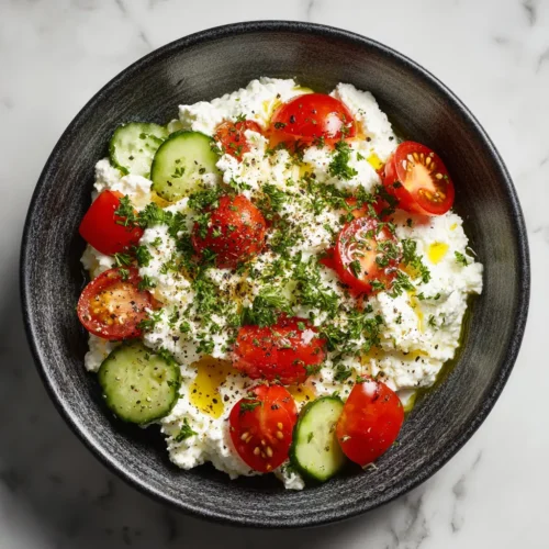 Tomato Cucumber Cottage Cheese Salad (Quick & Healthy!)