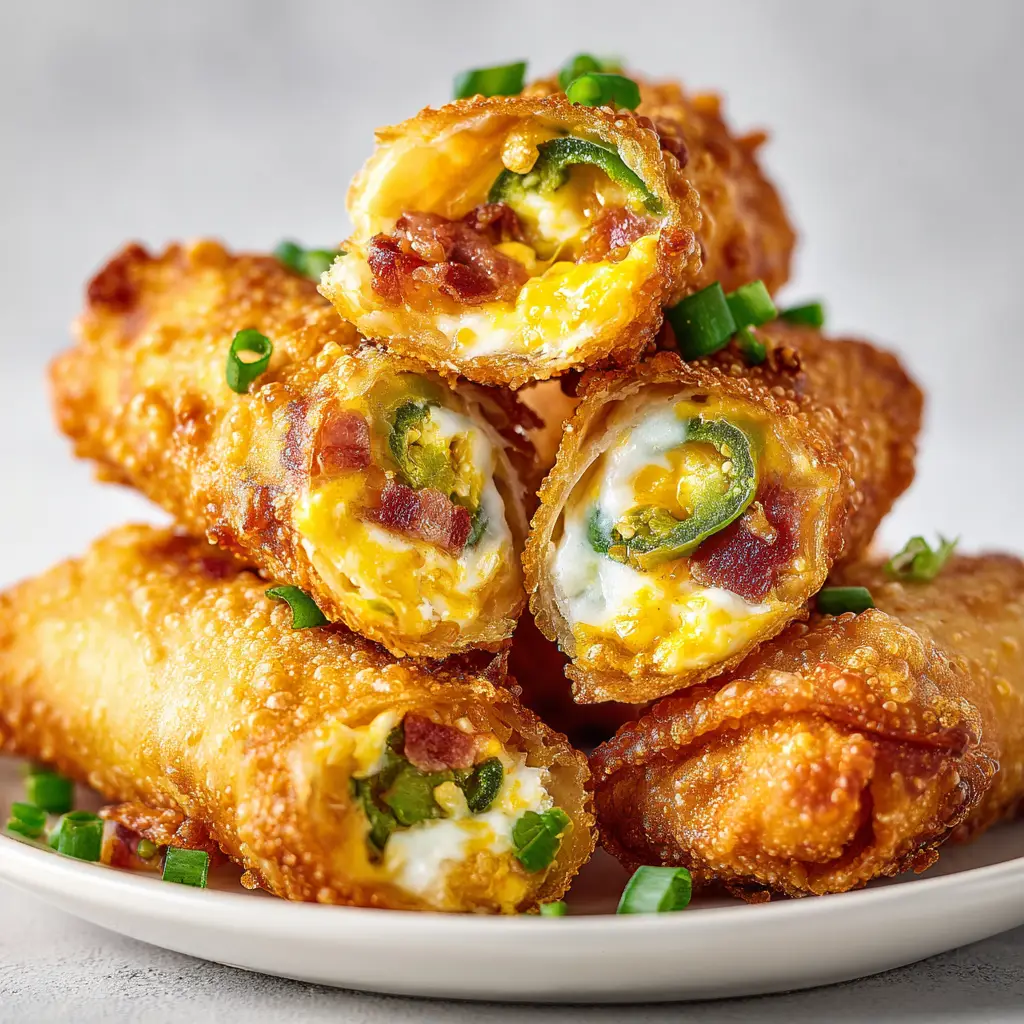 Jalapeño Popper Egg Rolls: The Ultimate Crispy & Creamy Appetizer 2 Uncooked Jalapeño Popper Egg Rolls neatly assembled on a wooden board, showing the process of folding and sealing the wrappers before cooking.