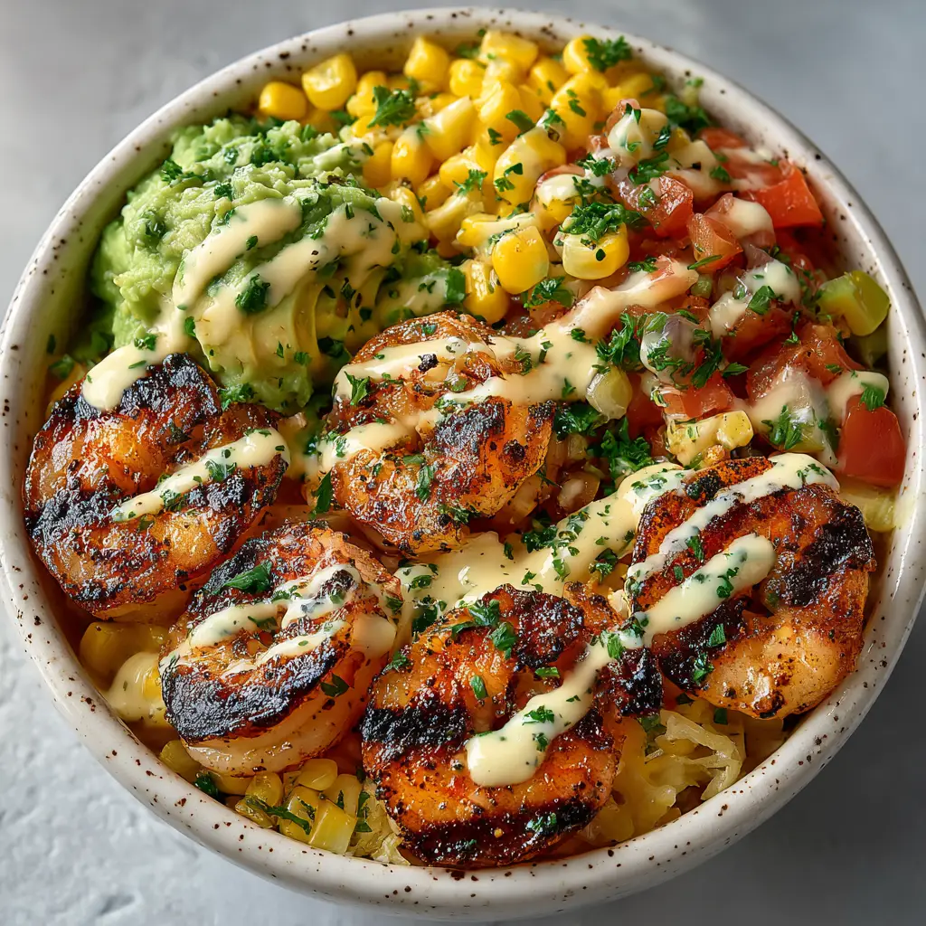 Grilled Shrimp Bowl: The Ultimate Healthy & Flavorful Meal 3 A close-up of the perfectly seasoned and grilled shrimp for the shrimp bowl, showing the char marks and juicy texture.