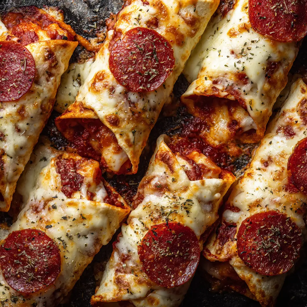 A platter of freshly baked keto pepperoni pizza roll-ups being served, with a side of marinara dipping sauce in a small white bowl.
