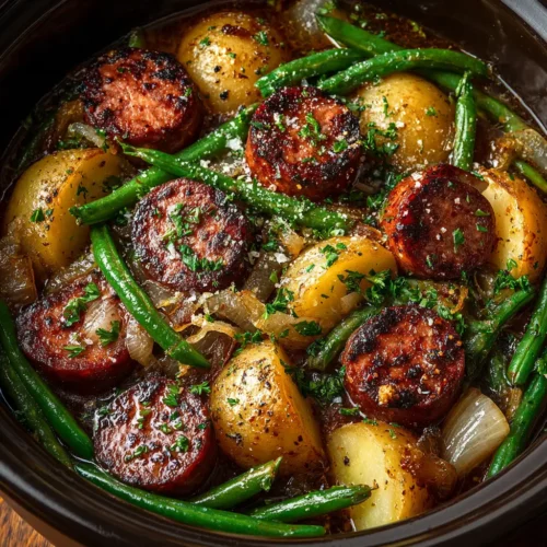 Crockpot Kielbasa and Green Beans (Easy & Flavorful!)