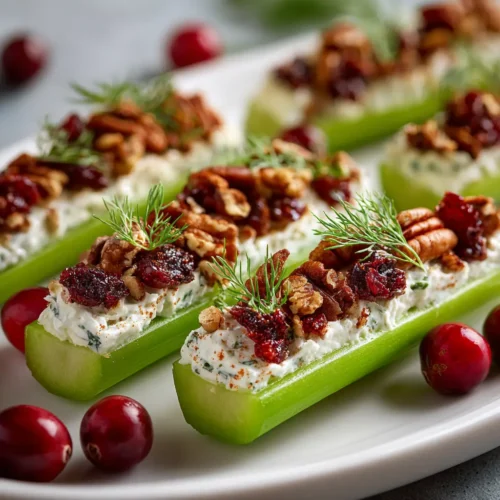 Cranberry Pecan Celery Boats (The Perfect 10-Minute Appetizer)