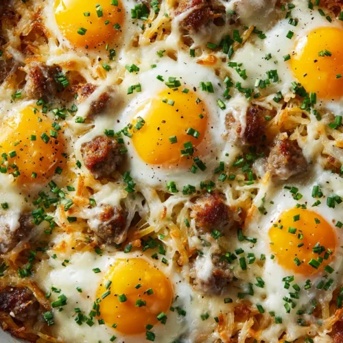 Sausage Hashbrown Breakfast Casserole (Easy & Cheesy)