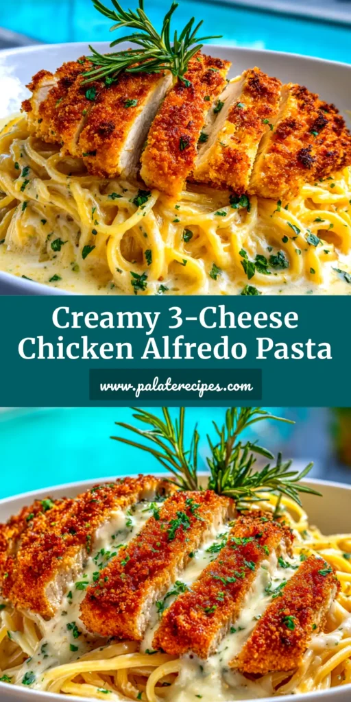A beautiful bowl of creamy chicken alfredo pasta, garnished with fresh parsley and parmesan cheese. This image captures the perfect homemade pasta dinner.