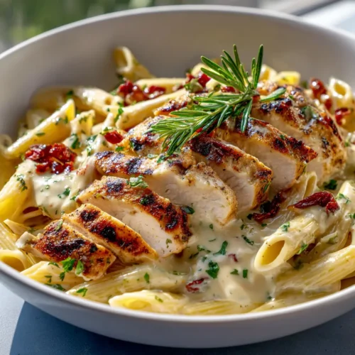 One Pot Creamy Garlic Parmesan Chicken Penne