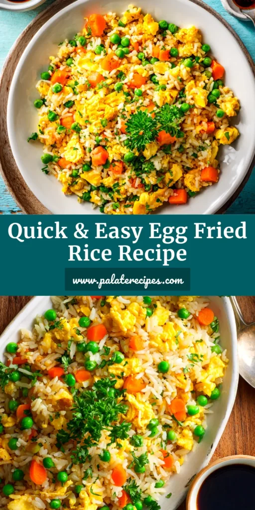 A delicious bowl of homemade egg fried rice, made with this simple egg fried rice recipe. The rice is golden brown and tossed with fluffy yellow scrambled eggs and vibrant green onions.