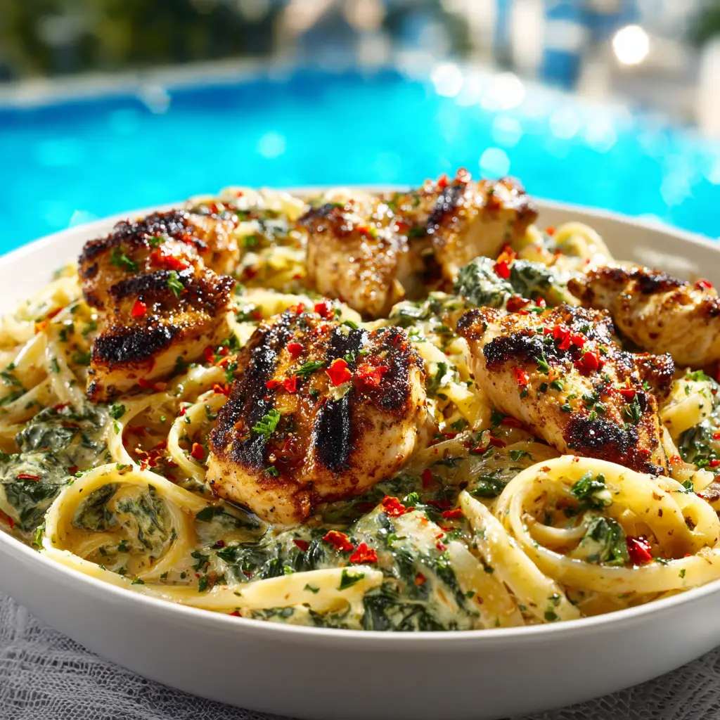 Garlic Butter Chicken Pasta: The Ultimate 30-Minute Recipe 2 A serving of garlic butter chicken pasta in a bowl with a fork twirling the noodles, ready to be eaten.