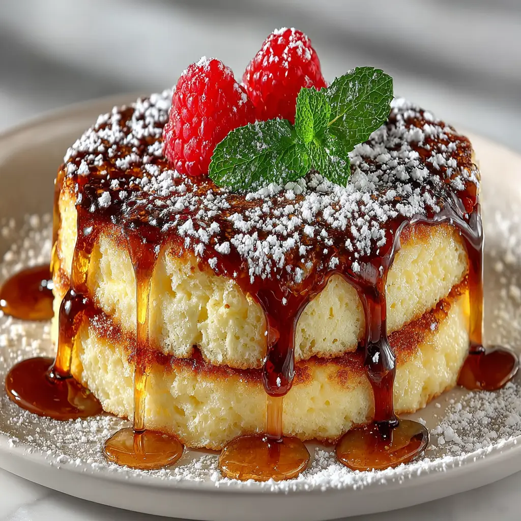 Japanese Pancakes: The Ultimate Guide to Fluffy Soufflé Perfection 2 A stack of homemade Japanese pancakes being drizzled with maple syrup, showing a delicious serving suggestion.