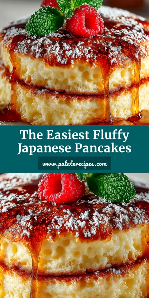 Japanese Pancakes: The Ultimate Guide to Fluffy Soufflé Perfection 4 A perfect stack of tall, fluffy Japanese pancakes, dusted with powdered sugar and topped with fresh berries and butter, showcasing a successful recipe.