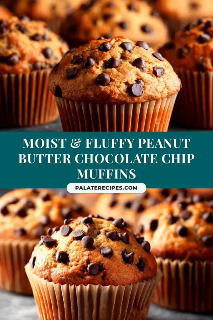 Peanut Butter Chocolate Chip Muffins (The BEST, Easiest Recipe!) 4 A batch of perfectly baked peanut butter chocolate chip muffins on a wire cooling rack, with some muffins broken open to show the moist interior and melted chocolate chips.