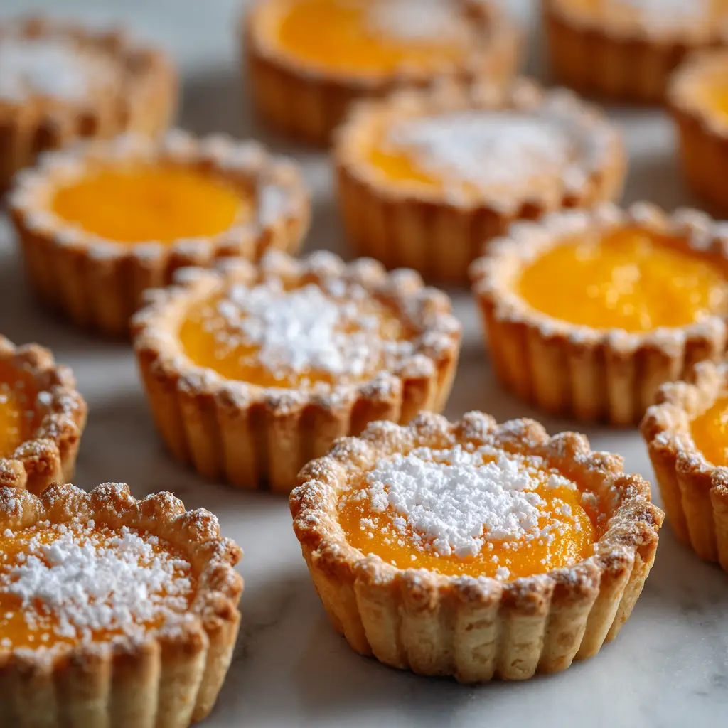 The process of filling the mini pie crusts with the spiced sweet potato pie filling before baking.