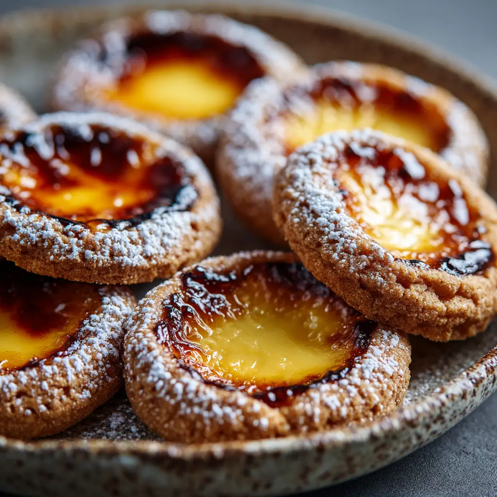 Creme Brulee Cookies: The Ultimate Recipe for a Crackly Top 3 An extreme close-up of freshly baked creme brulee cookies before the sugar topping is added, highlighting their soft, chewy texture.