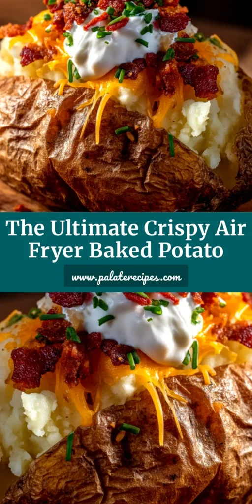 Air Fryer Baked Potato: The Ultimate Guide to Crispy Skin & Fluffy Perfection 4 A perfectly cooked air fryer baked potato sliced open and topped with butter, sour cream, and fresh chives, showcasing crispy skin and a fluffy interior.