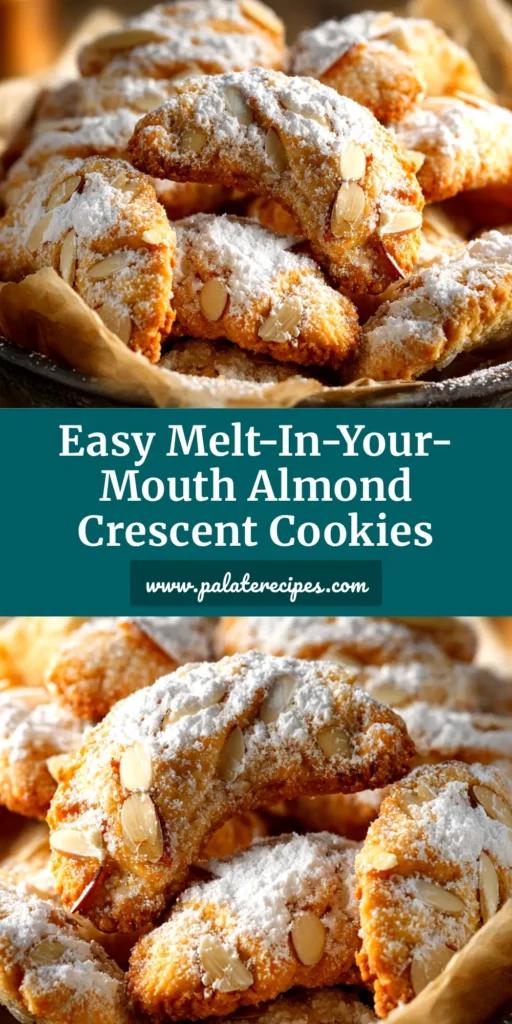 Almond Crescent Cookies (Classic Vanillekipferl Recipe) 4 A platter of classic Almond Crescent Cookies dusted with powdered sugar, ready to be served. The perfect buttery and crumbly holiday cookie recipe.