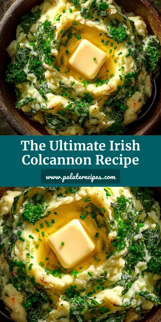 Irish Colcannon: The Ultimate Creamy & Comforting Recipe 4 A large white bowl filled with creamy Irish Colcannon, topped with a melting pat of butter and garnished with fresh green onions. This authentic recipe is a perfect side dish.