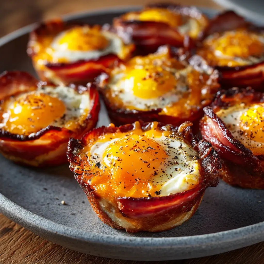 Ham and Egg Cups: The Easiest, Tastiest Breakfast 3 A plate of perfectly baked ham and egg cups, garnished with fresh herbs. A great example of a healthy, make-ahead breakfast.