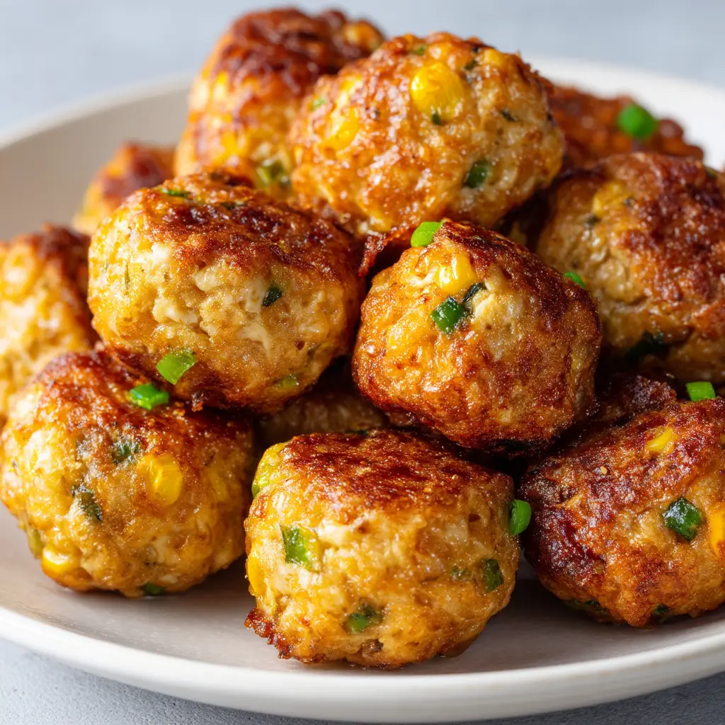 Air-Fried Tofu Balls: The Ultimate Crispy & Easy Recipe 2 A bowl of homemade vegetarian tofu meatballs ready to be served, garnished with fresh herbs for extra flavor.