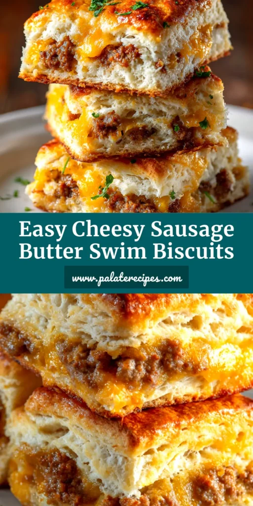 A pan of freshly baked Butter Swim Biscuits with golden-brown tops, nestled together after baking in a bath of butter. One biscuit is lifted slightly to show the fluffy interior.