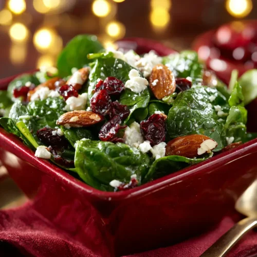 Cranberry Spinach Salad with Creamy Poppy Seed Dressing