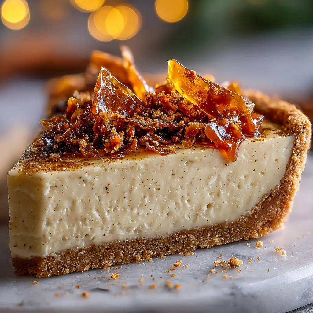 Eggnog Crème Tart: The Ultimate Holiday Dessert Recipe 3 An extreme close-up of a single slice of creamy eggnog tart on a white plate, showing the silky smooth custard filling and the crisp shortbread crust.
