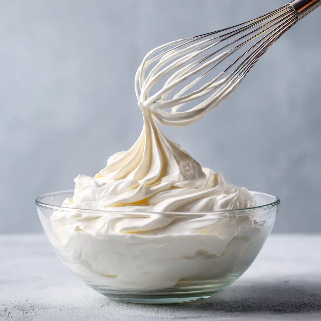 A detailed image showing the final, silky texture of the finished Swiss meringue buttercream in a bowl.