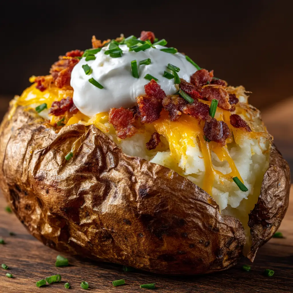 Air Fryer Baked Potato: The Ultimate Guide to Crispy Skin & Fluffy Perfection 2 The fluffy interior texture of an air fryer baked potato being fluffed with a fork after cooking.