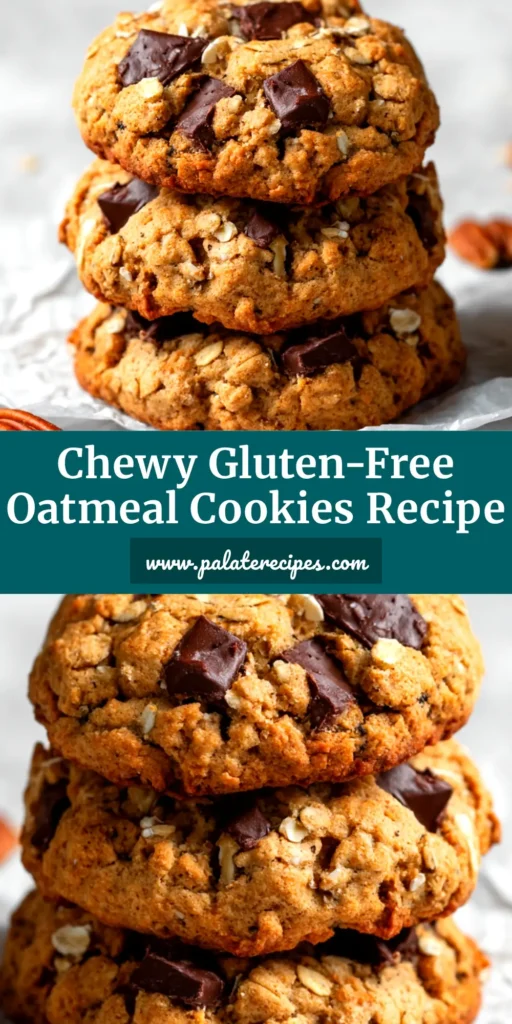 Gluten-Free Oatmeal Cookies: The Ultimate Chewy & Easy Recipe 4 A stack of chewy gluten-free oatmeal cookies on a white plate. The perfect easy recipe for delicious GF cookies.