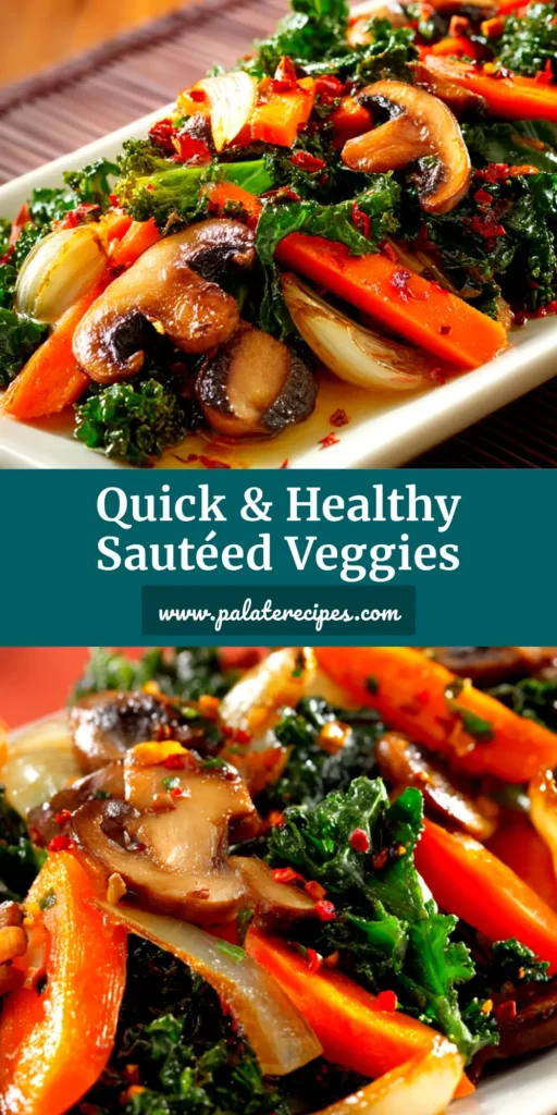 Healthy Sautéed Vegetables: The Perfect 15-Minute Side Dish 4 A colorful pan of healthy sautéed vegetables, featuring broccoli, bell peppers, and carrots. The ultimate quick and easy side dish recipe.