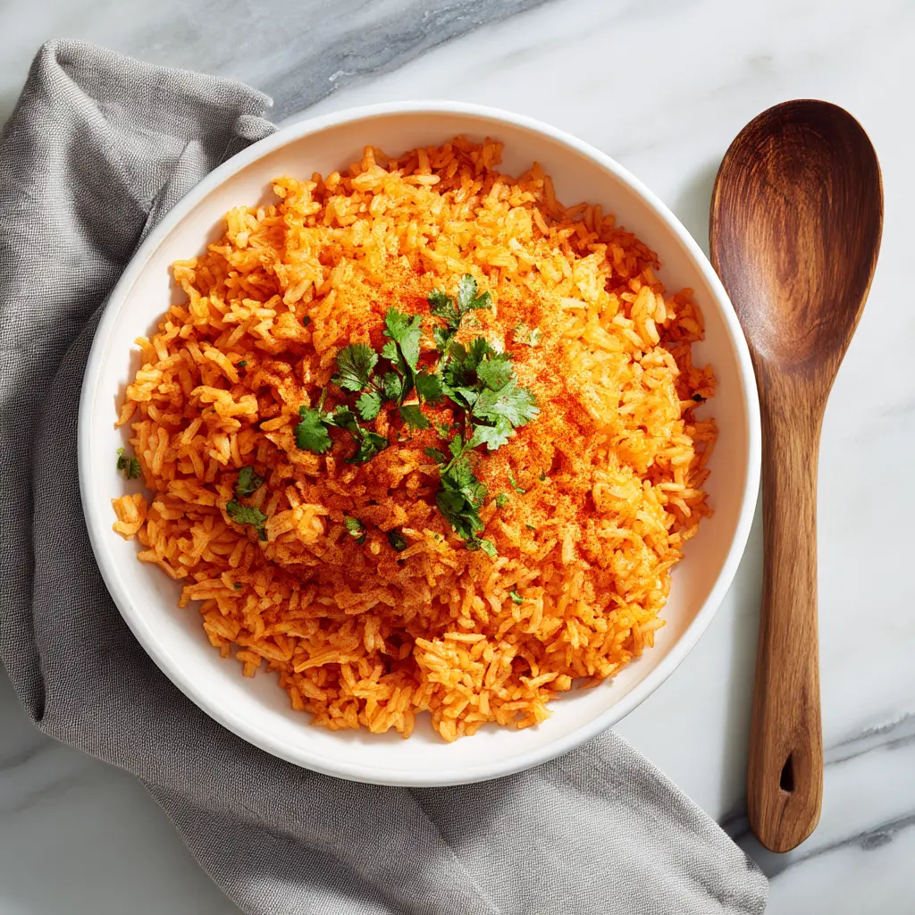 Authentic Spanish Rice Recipe (The Real Deal) 2 A spoonful of fluffy Spanish rice, showcasing the perfect texture achieved by following this authentic recipe from scratch.