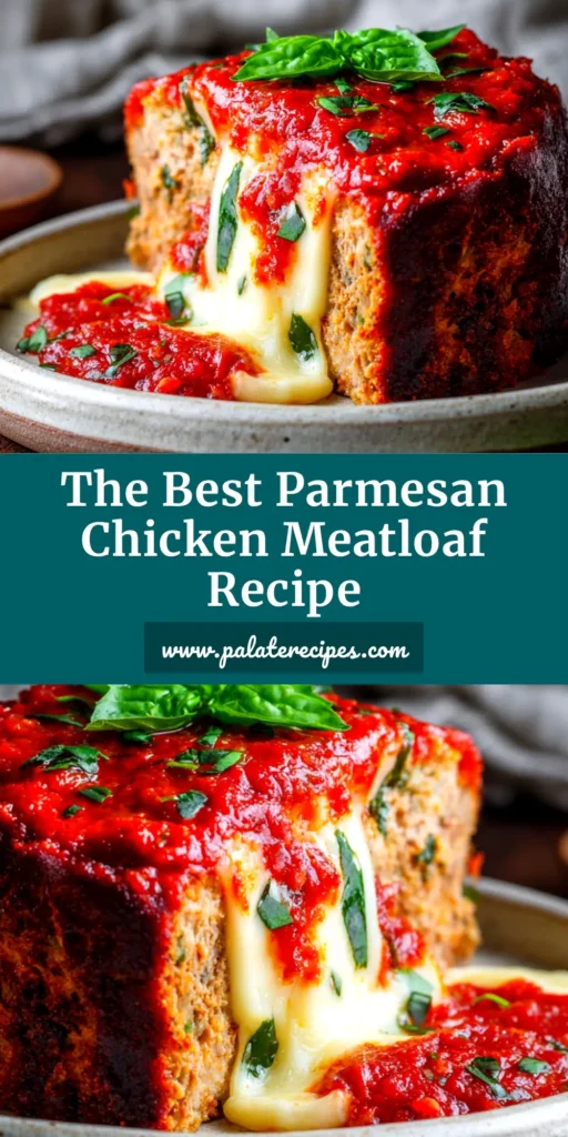 A thick, juicy slice of Parmesan chicken meatloaf on a white plate, showcasing its moist texture and savory glaze.