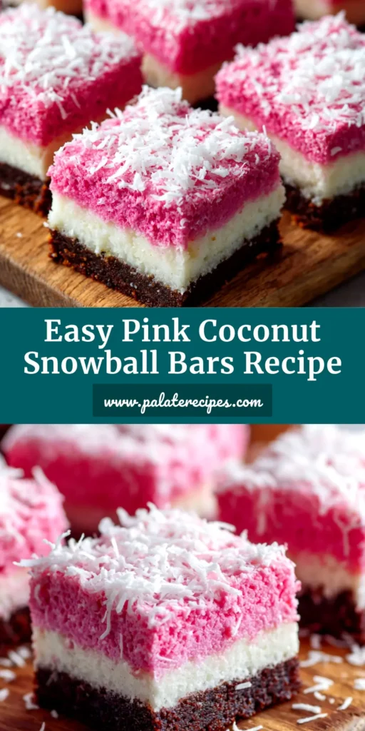 Pink Coconut Snowball Cake Bars (The Perfect Party Treat) 4 A beautiful platter of Pink Coconut Snowball Cake Bars, perfectly cut and coated in vibrant pink coconut. One bar has a bite taken out, showing the fluffy cake and marshmallow frosting inside.