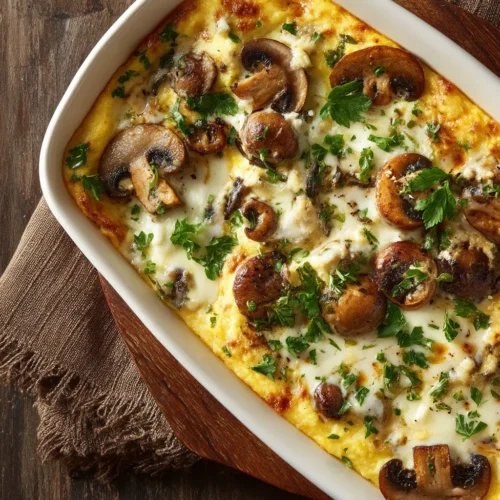 Mushroom Polenta Casserole: A Creamy, Cheesy Delight