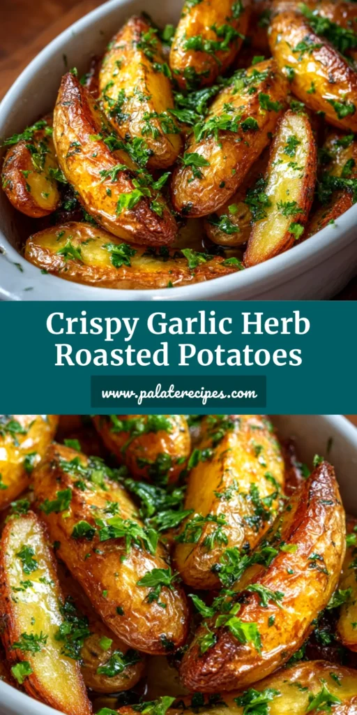 A beautiful platter of crispy roasted fingerling potatoes, garnished with fresh herbs and Parmesan cheese. The perfect side dish recipe.