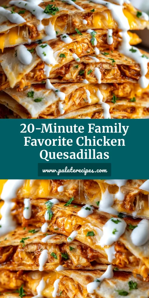 A delicious and easy chicken quesadilla recipe that's perfect for a quick dinner. Golden crispy tortillas are filled with seasoned chicken and melted cheese, served with fresh cilantro.