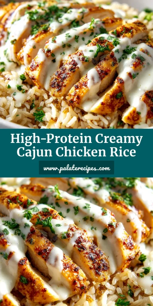 A skillet of High Protein Creamy Cajun Chicken, showing tender chicken pieces in a rich, orange-hued sauce, garnished with fresh parsley.