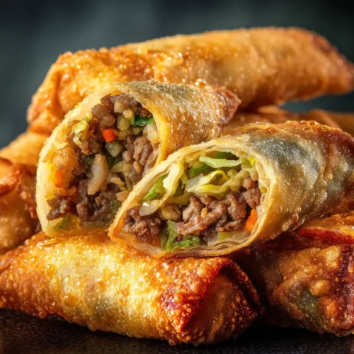 Crispy Homemade Egg Rolls Recipe (Beef & Cabbage)
