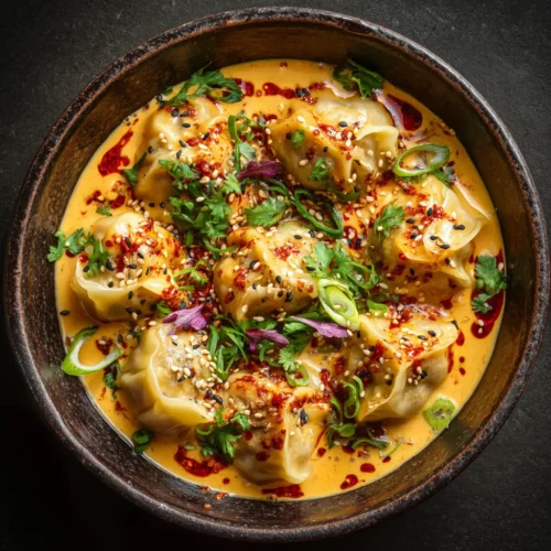 The Best Creamy Coconut Curry Baked Dumplings