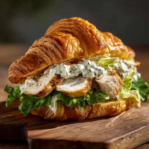 Home 13 The Ultimate Gourmet Chicken Caesar Croissant Sandwich