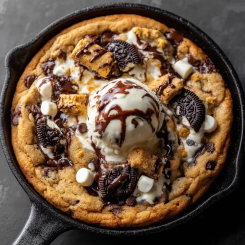Home 5 Warm & Gooey Cookies & Cream Skillet Cookie
